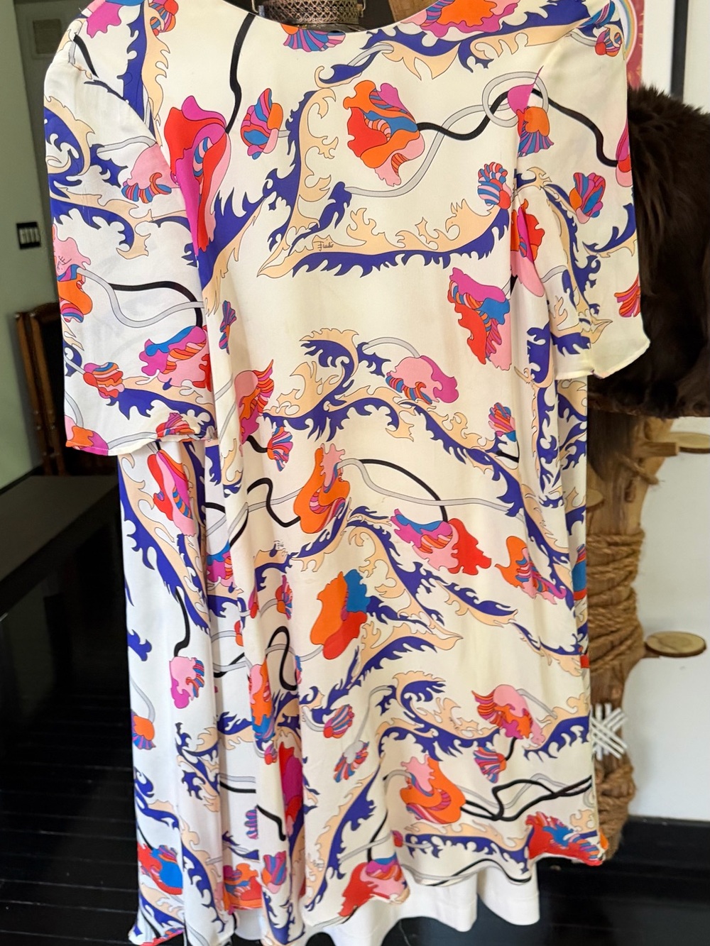 authentic Emilio Pucci "Ranuncoli" Archivo Silk-Blend Dress. Size S